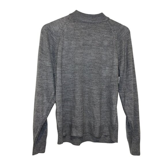 Lord & Taylor Gray Quarter-Zip Wool Sweater Size 38 Long Sleeve Lightweight - Picture 1 of 6
